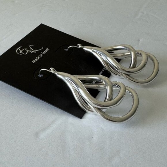 E&L Israel Sterling Silver Electroform Jungle Earrings 3” long - Picture 12 of 13